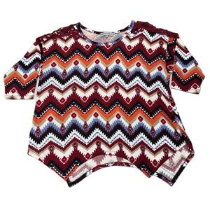 Absolutely Famous Women’s Colorful Zigzag Shirt Size 2X